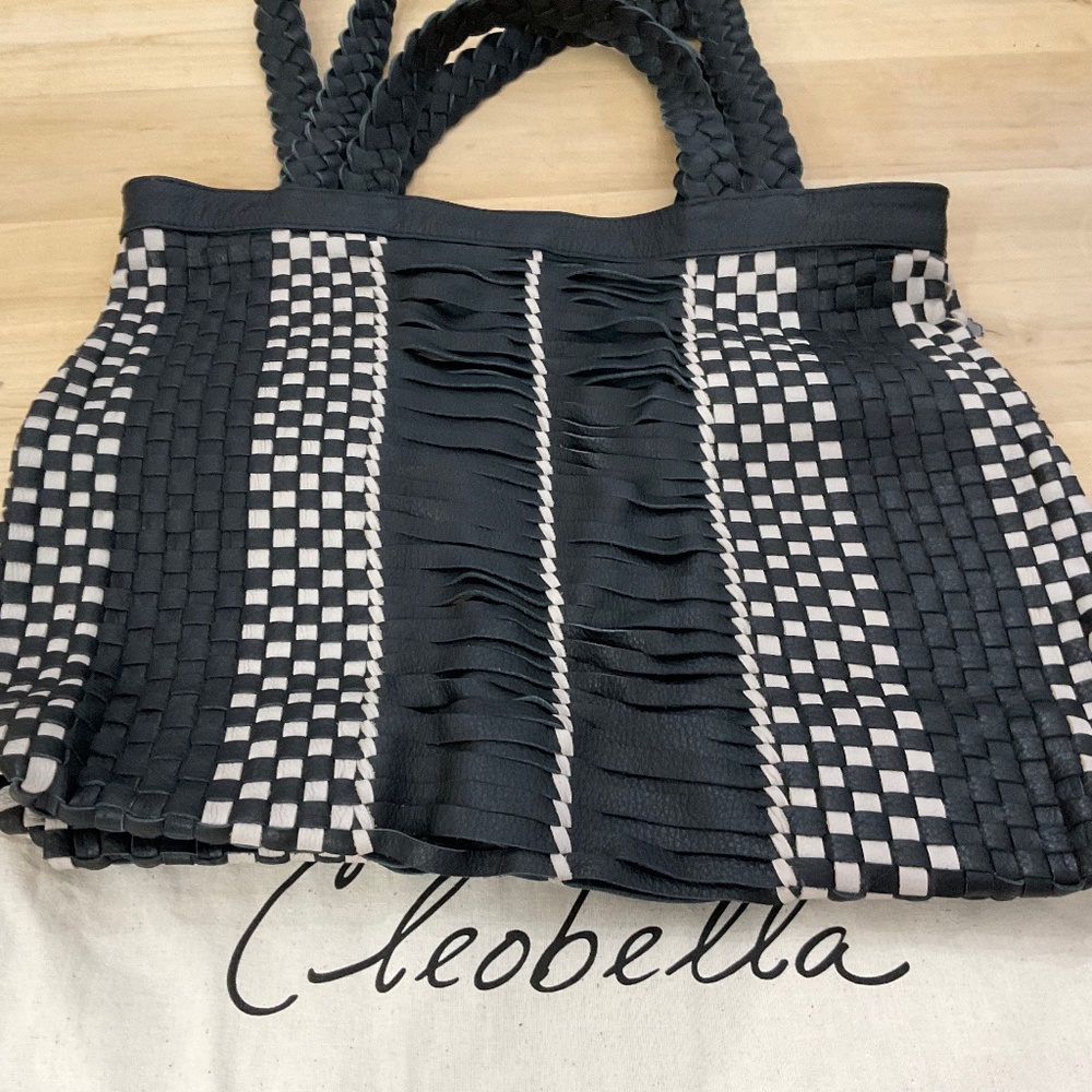 CLEOBELLA LEATHER WOVEN BAG NWT/ONE OF A KIND …. - Picture 2 of 4